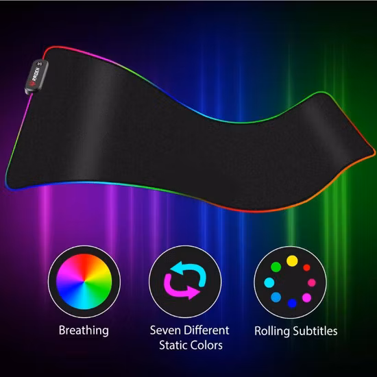 Alfombrilla de ratón grande extendida personalizada, alfombrilla de teclado LED brillante RGB, regalo de promoción, alfombrilla de escritorio para Gamer, alfombrilla de ratón de goma Natural para juegos, accesorios de computadora para jugadores
